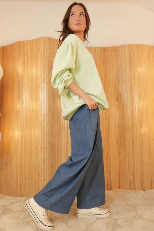 Nova Puff Sleeve Sweatshirt Spearmint  /10=